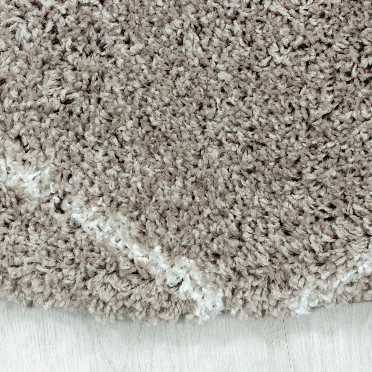 Hochflor Teppich Beige Alvor Rund Ø 80 cm - Beige, Basics, Textil (80cm)
