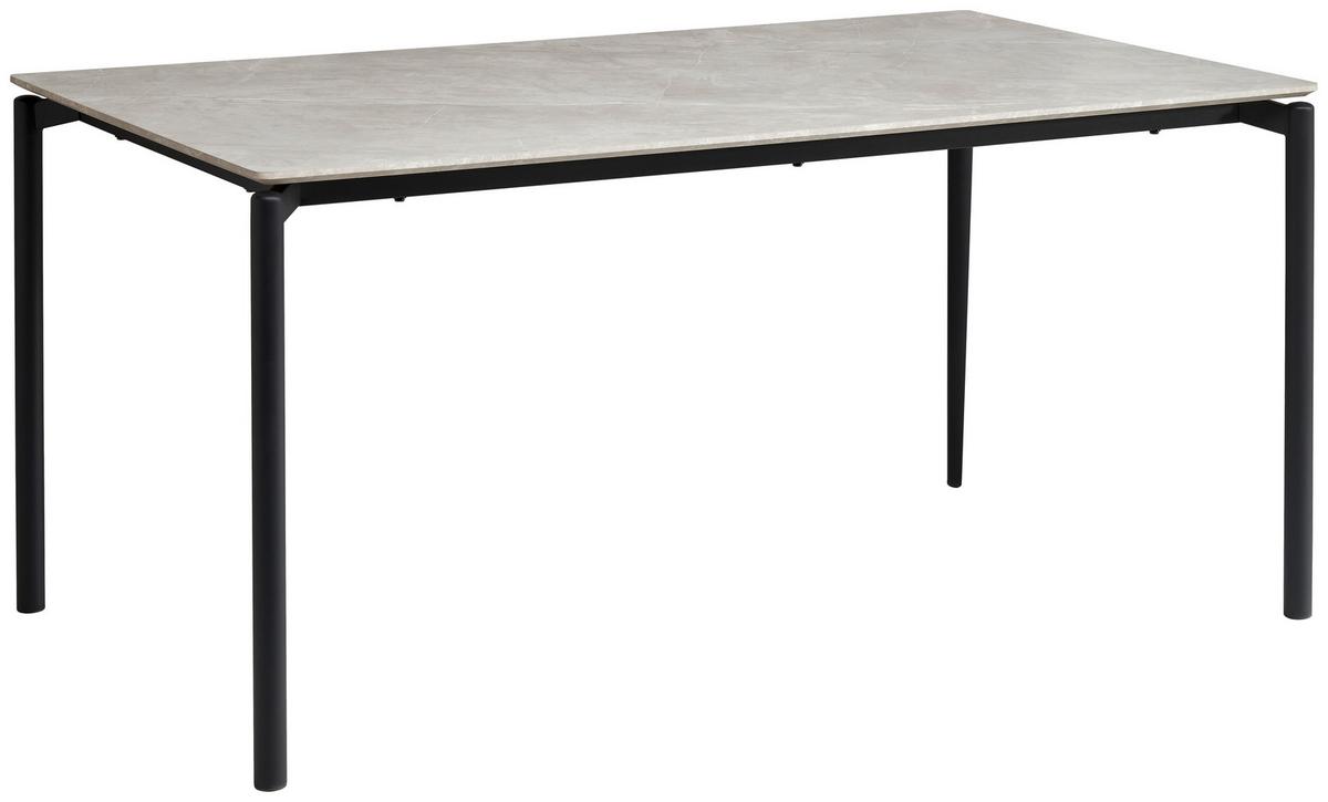 Étkezőasztal Lean - fekete/szürke, Konventionell, faalapú anyag/fém (160/90/76cm) - P & B