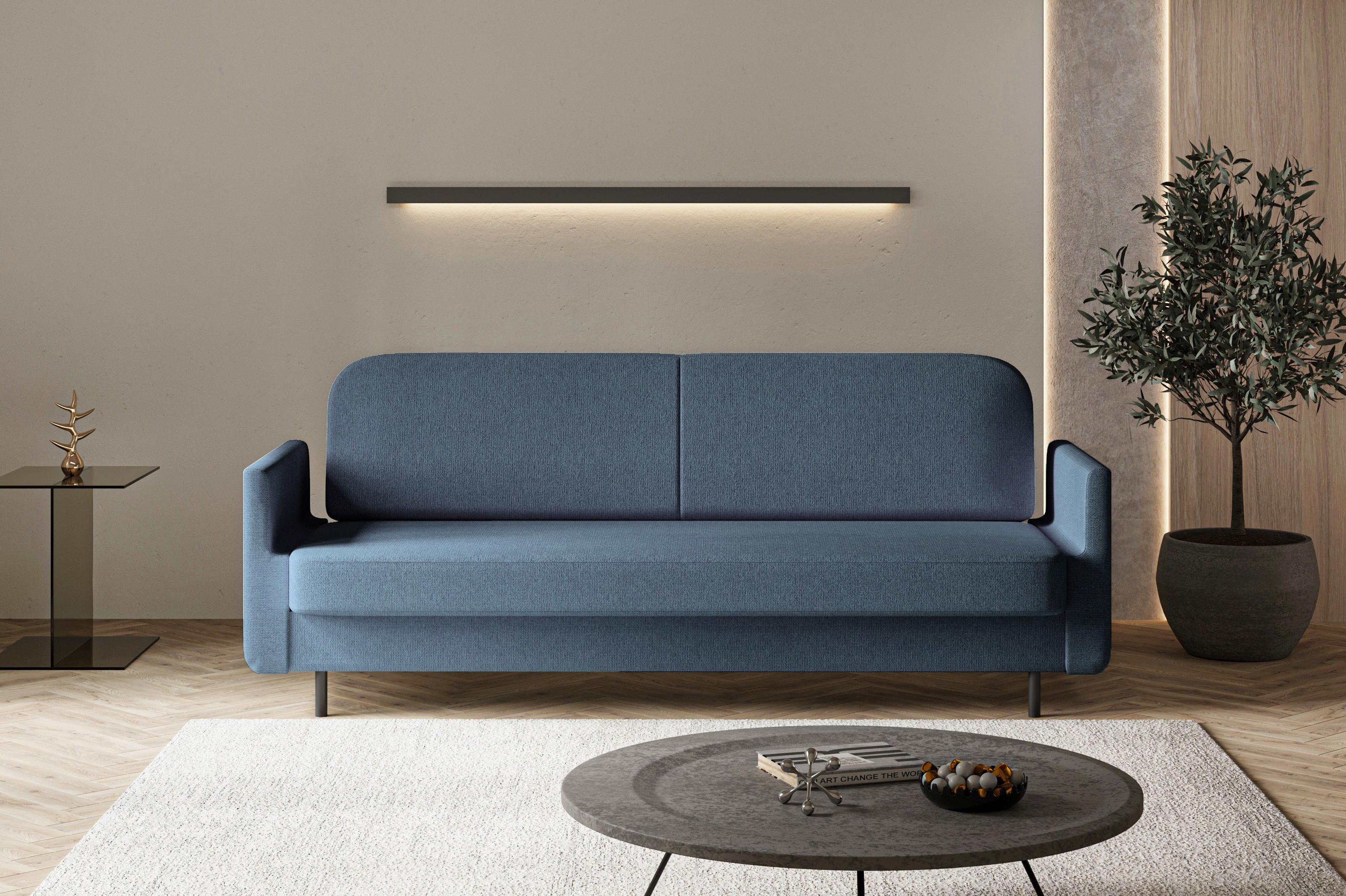 Schlafsofa Cloudy Dunkelblau B: 221 cm - Dunkelblau, Design, Textil (221/87/84cm) - MID.YOU