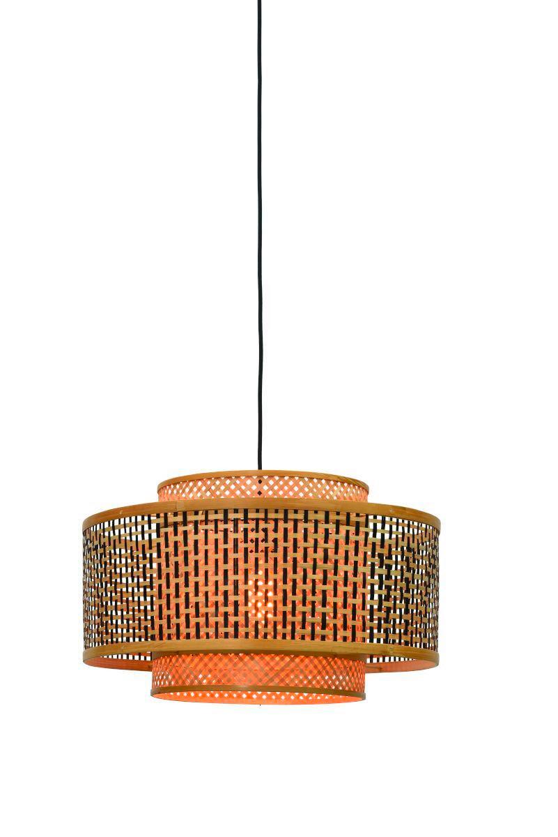 Hängeleuchte Bhutan H: 236,5cm 1-Flammig Höhenverstellbar - Schwarz/Braun, Design, Naturmaterialien (53/236,5/53cm) - Good & Mojo