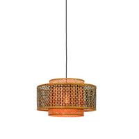 Hängeleuchte Bhutan H: 236,5cm 1-Flammig Höhenverstellbar - Schwarz/Braun, Design, Naturmaterialien (53/236,5/53cm) - Good & Mojo