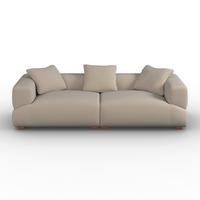 Pohovka TALIA, béžový samet, max.360 kg - khaki/přírodní barvy, Moderní, dřevo/textil (237/61/99cm) - Bessagi Home