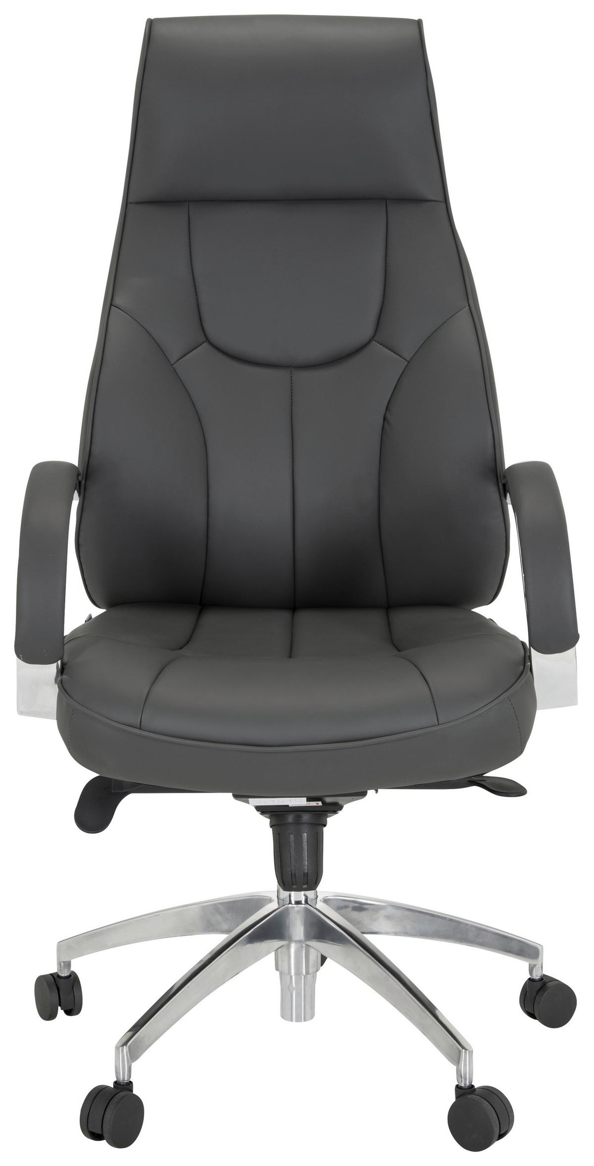 Chefsessel Elegance I Grau - Silberfarben/Grau, MODERN, Kunststoff/Textil (72/125/66cm) - MID.YOU