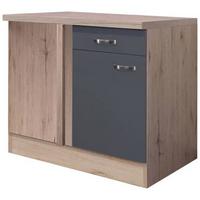 Eckunterschrank Shadow B: 110 cm San Remo Eiche Dekor/Grau - Dunkelgrau/Eiche San Remo, MODERN, Holzwerkstoff (110/85/60cm)