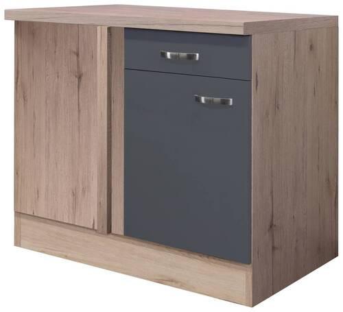 Eckunterschrank Shadow B: 110 cm San Remo Eiche Dekor/Grau