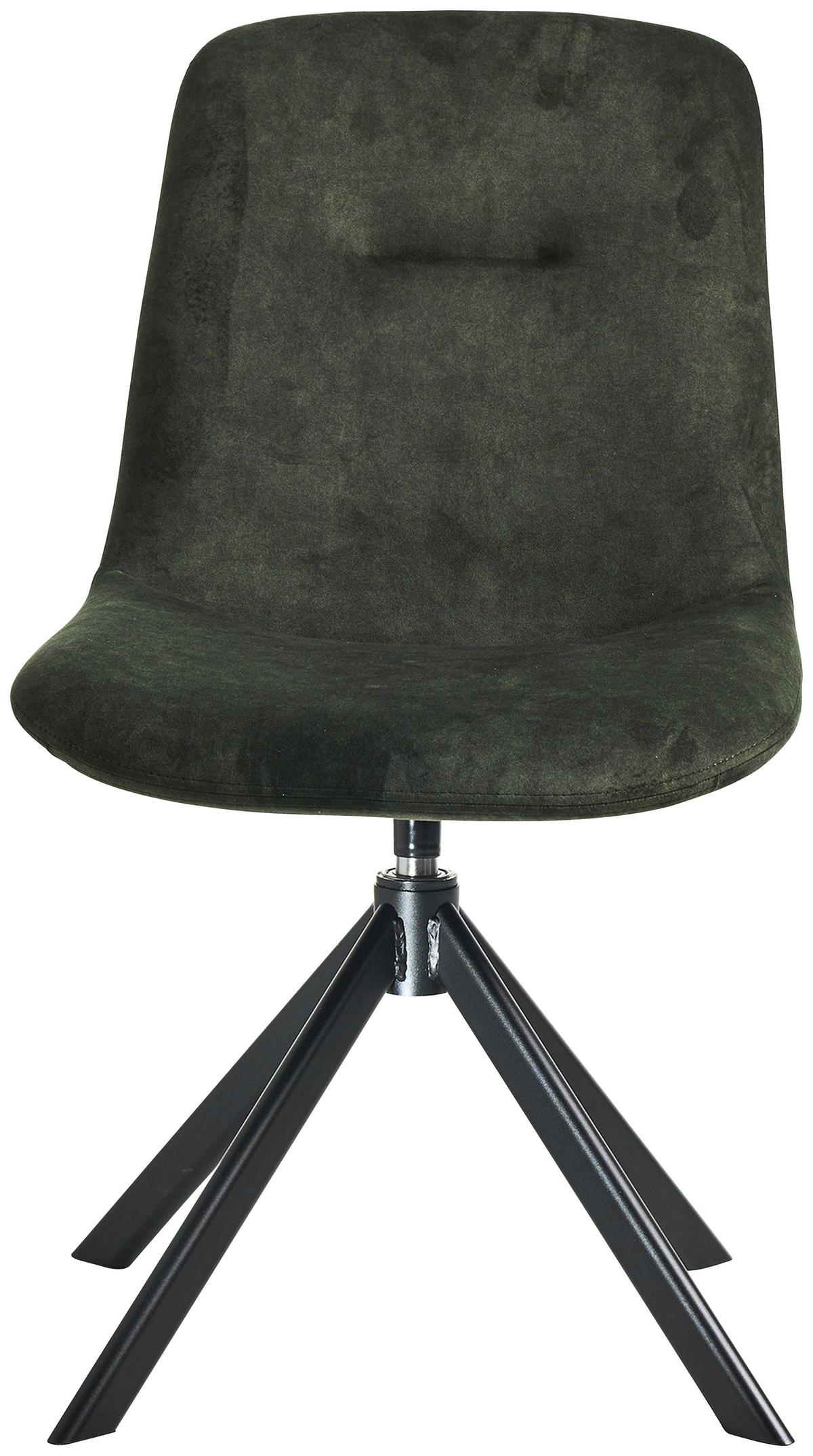 ŽIDLE TURN-CH - černá/lesní zelená, Basics, kov/textil (51/89/61cm) - Celina Home
