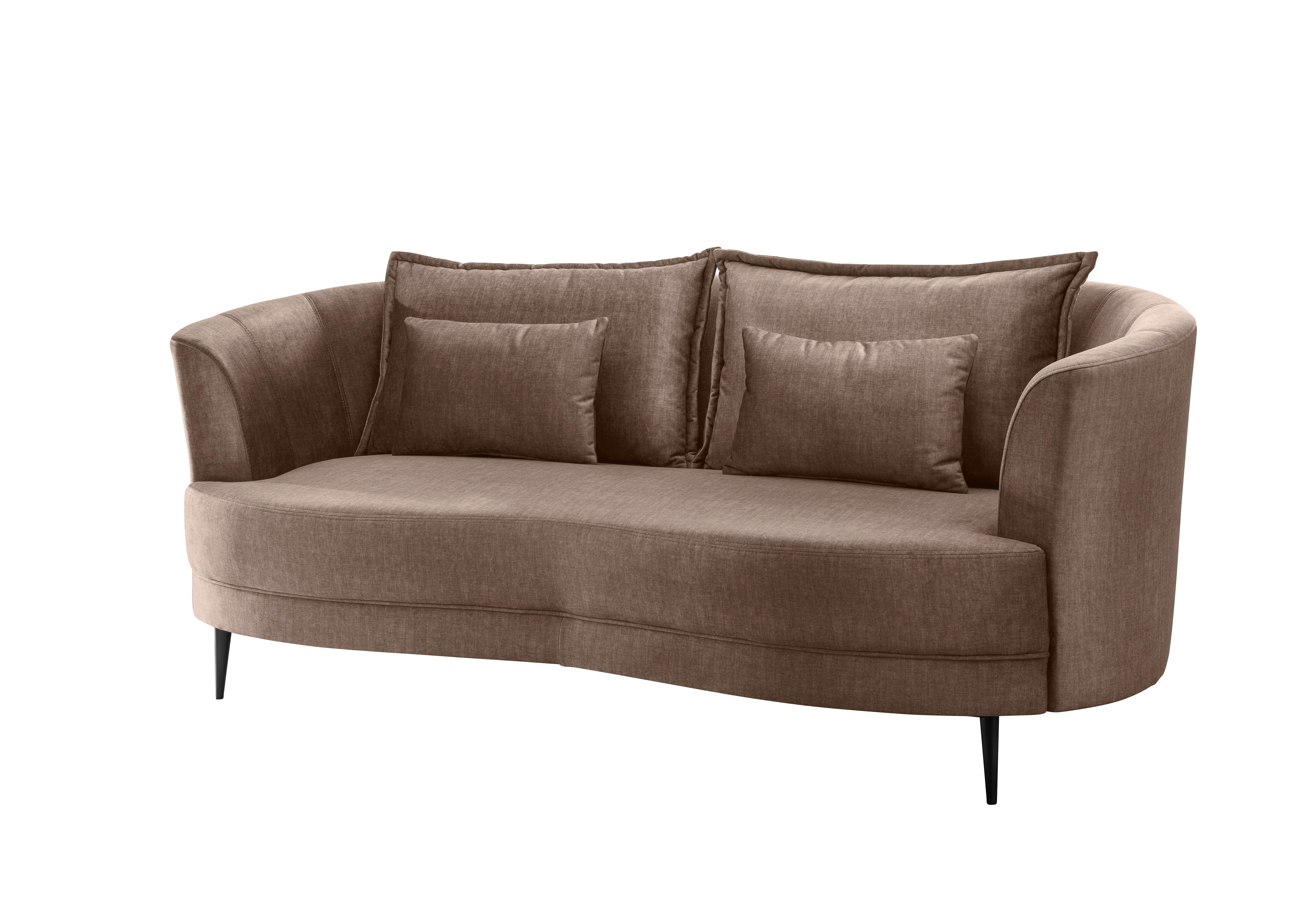 3-Sitzer-Sofa Pistaccio H.braun, Rücken Echt B: 209 cm - Hellbraun/Schwarz, MODERN, Textil (209/85/101cm) - Livetastic