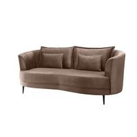 3-sitzer-sofa Pistaccio H.braun, Rücken Echt B: 209 Cm - Hellbraun/Schwarz, MODERN, Textil (209/85/101cm) - Livetastic