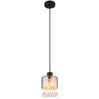 Hängeleuchte 15884h - Klar/Schwarz, KONVENTIONELL, Glas/Kunststoff (15/120cm) - Globo