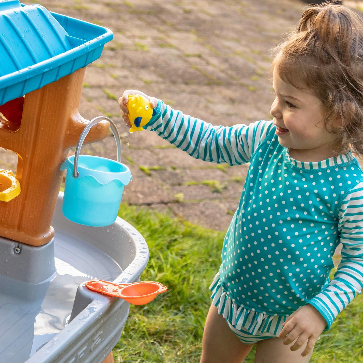 Sand- Und Wassertisch Rain Shower Splash - Blau/Braun, Design, Kunststoff (86,4/66,7/90,2cm) - Ambia Garden