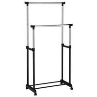 Kleiderwagen 84x94x44 Cm Höhenverstellbar - Chromfarben/Schwarz, MODERN, Kunststoff/Metall (84/94-168/44cm)