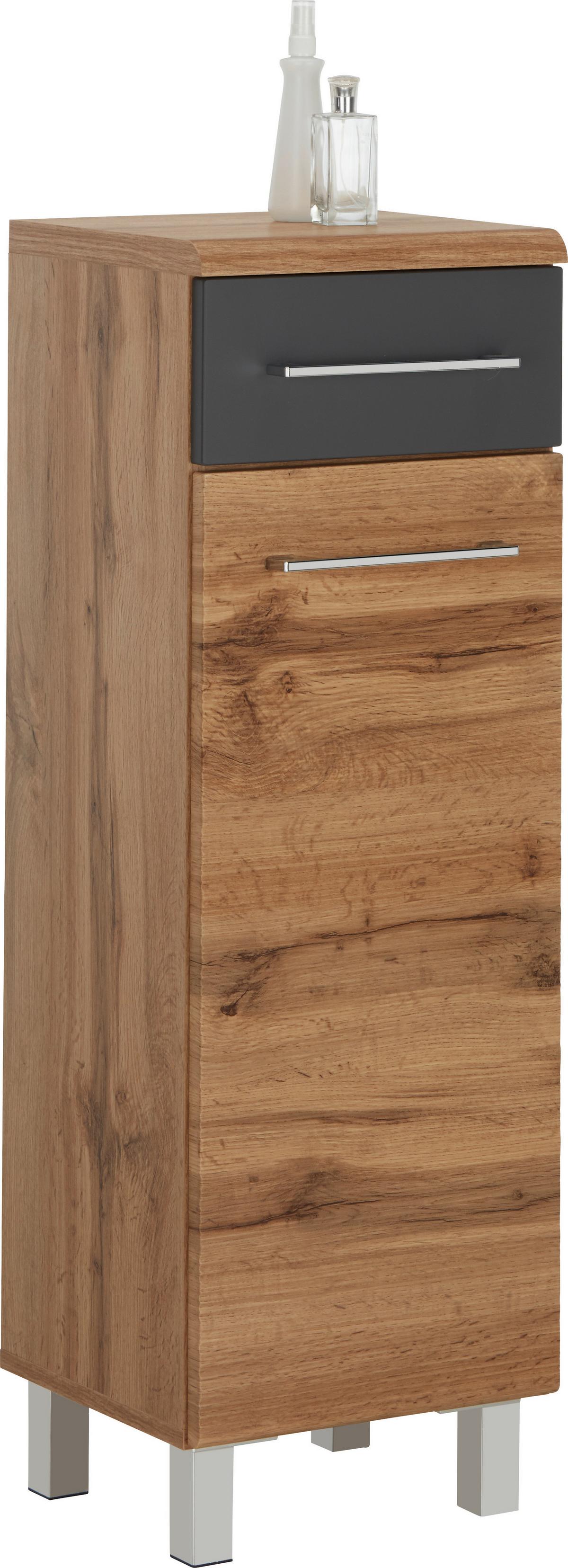 SPODNÁ SKRINKA FLOAT - farba duba/antracitová, Modern, kov/kompozitné drevo (35/106/33cm) - Premium Living