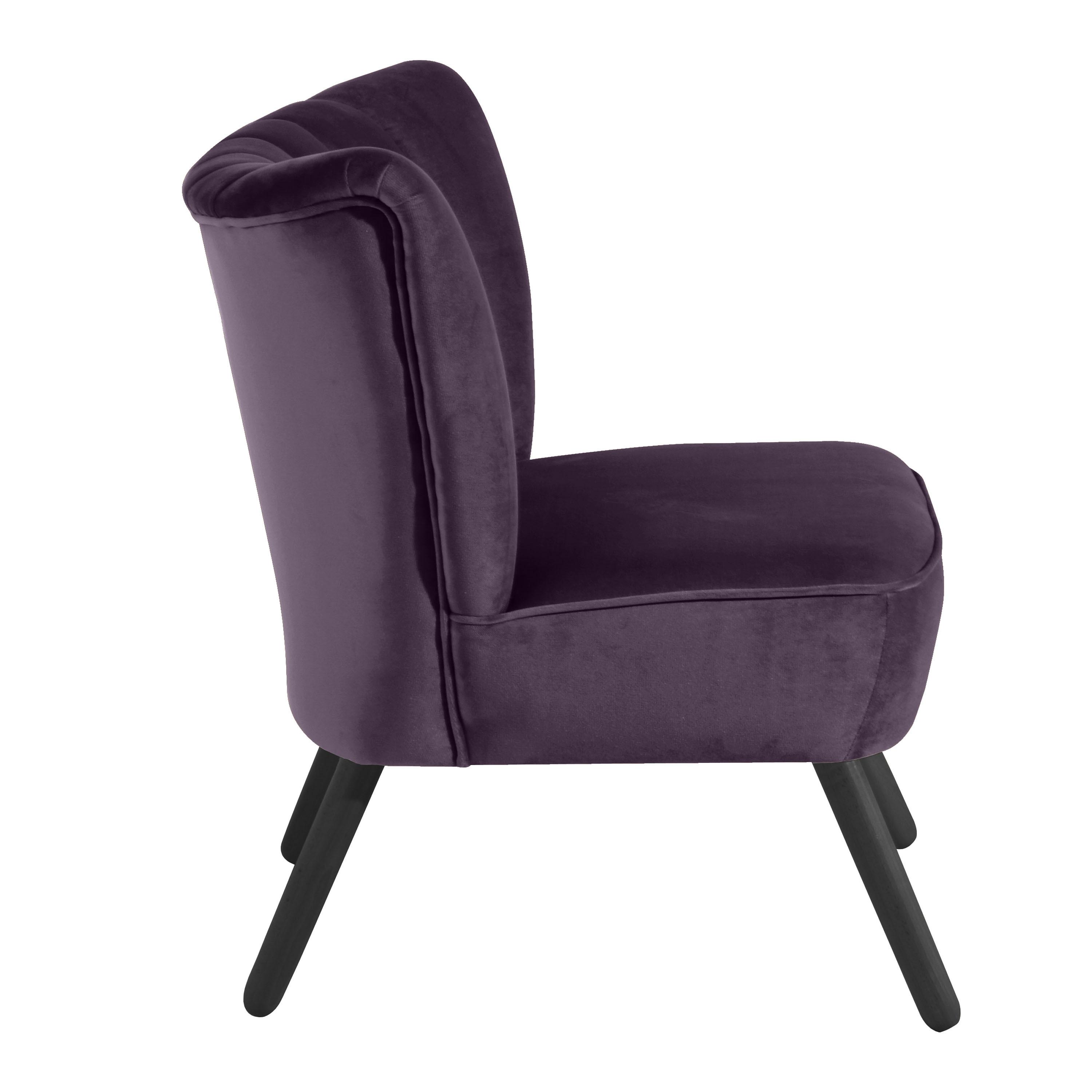 Polsterstuhl Alessandro Lila, Holz-Beine - Lila/Schwarz, Design, Textil (70/80/66cm) - Max Winzer
