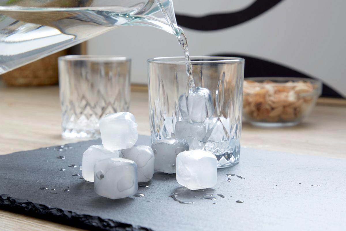 Mehrweg-eiswürfel Knut 10 Stk. Schwarz/weiß - Weiß/Grau, MODERN, Kunststoff - Luca Bessoni