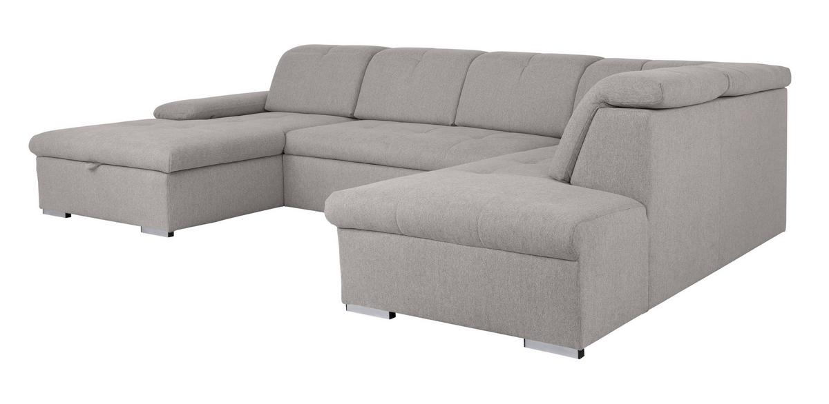 Wohnlandschaft Ramzes Hellgrau U: 173x328x215 cm - Hellgrau/Grau, Design, Textil (173/328/215cm) - MID.YOU