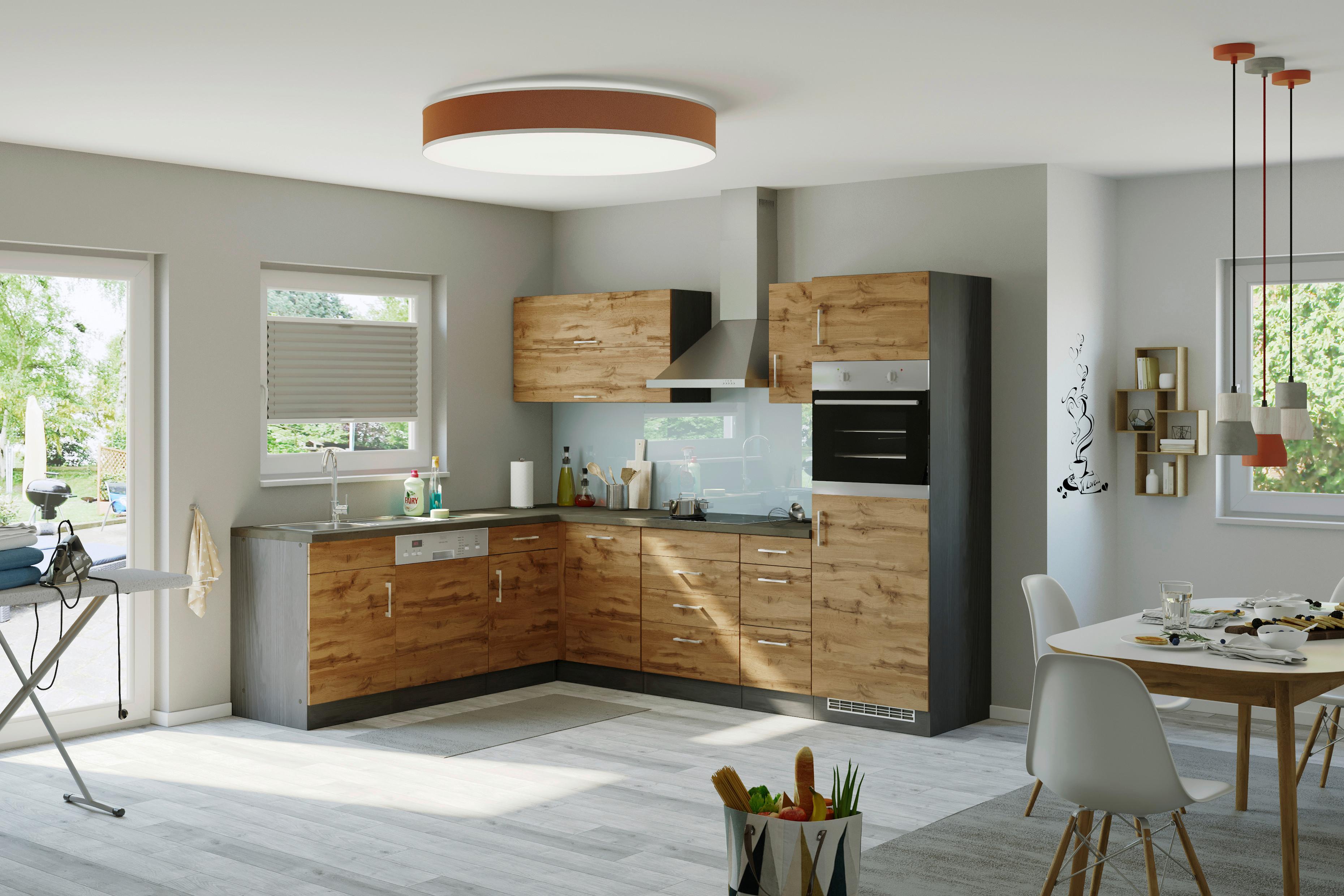 Eckküche Winkelblock Mit Geräten 270x210cm Eichefarben