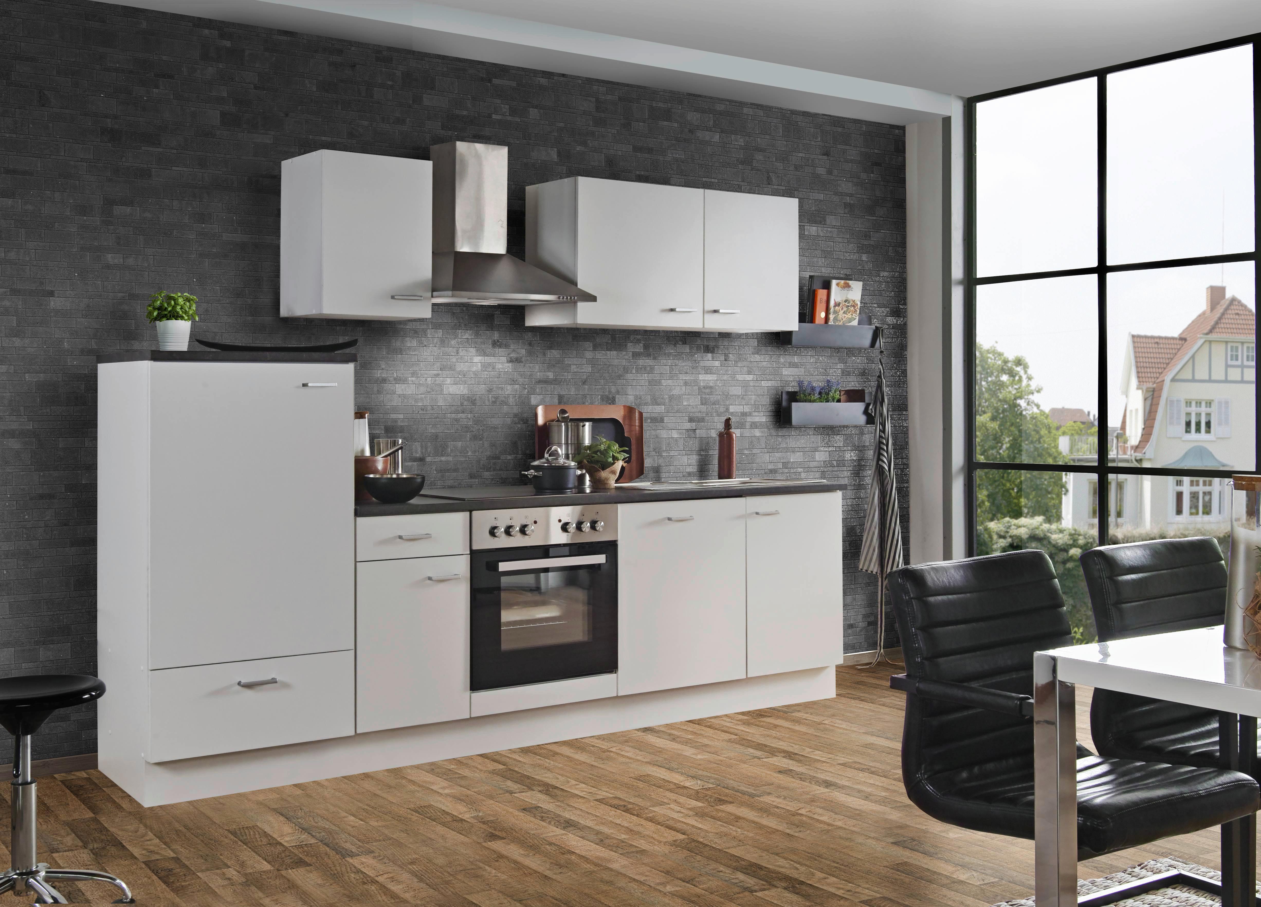 Küchenblock White-Classic - Graphitfarben/Weiß, KONVENTIONELL, Holzwerkstoff (270cm) - Menke