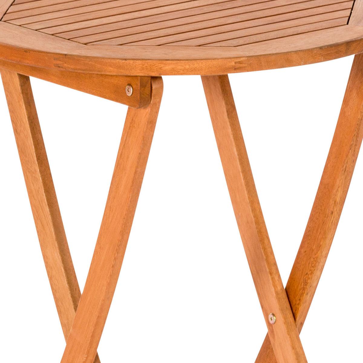 Gartentisch Klappbar Echtholz Ø 65 cm - Naturfarben, KONVENTIONELL, Holz (65/75/65cm) - Gardenson