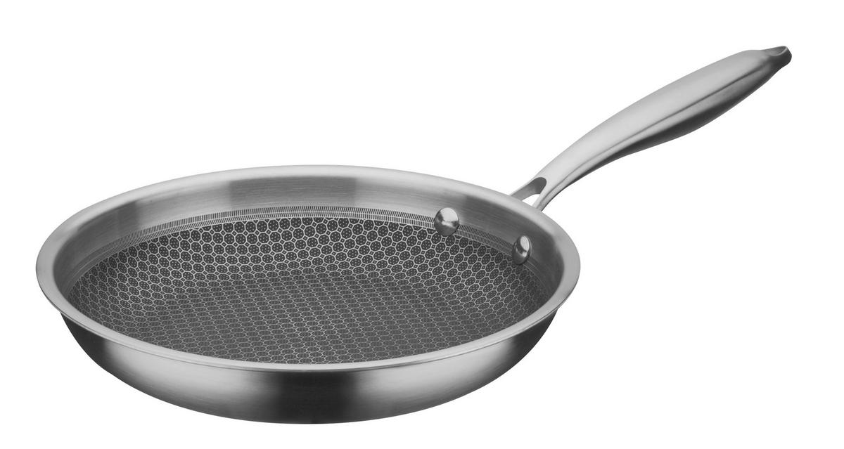 Bratpfanne Inoxxa Black Edelstahlfarben, D: 24 cm - Edelstahlfarben, Basics, Metall (24cm) - GSW