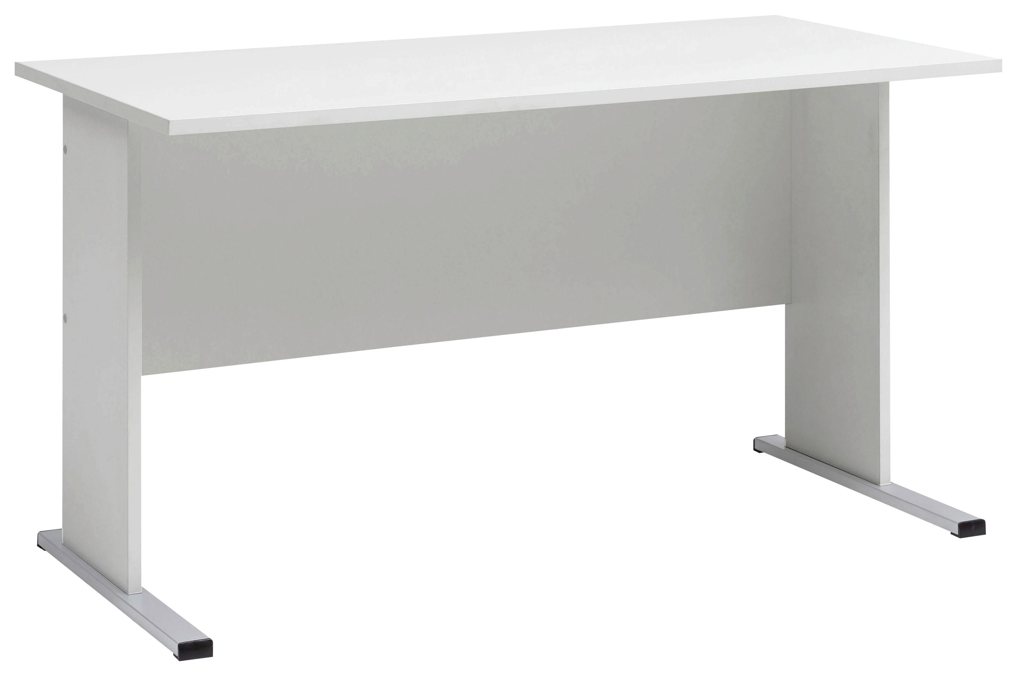 Schreibtisch B 140cm H 74,2cm Serie 200, Lichtgrau - Silberfarben/Hellgrau, Basics, Holzwerkstoff/Metall (65/140/74,2cm) - MID.YOU