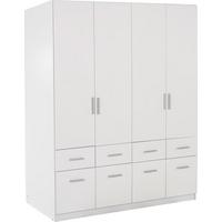 ŠATNÍ SKŘÍŇ CELLE - bílá/barvy hliníku, Moderní, dřevo/plast (181/197/54cm)