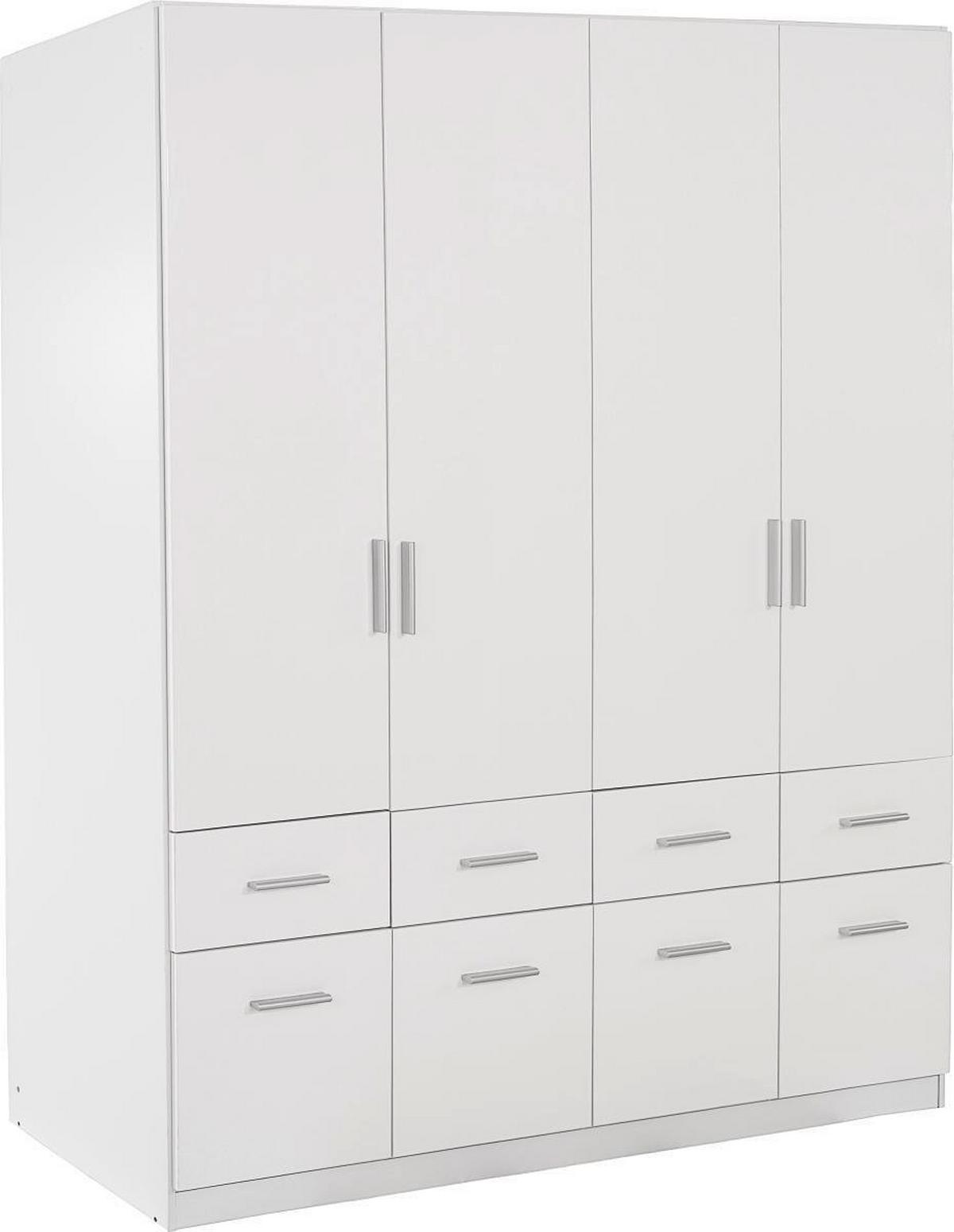 ŠATNÍ SKŘÍŇ CELLE - bílá/barvy hliníku, Moderní, dřevo/plast (181/197/54cm)