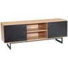 TV-Lowboard Wl6.822 B: 160 cm Schwarz, Eichefarben - Eichefarben/Schwarz, Design, Holzwerkstoff (150/55/40cm) - Livetastic