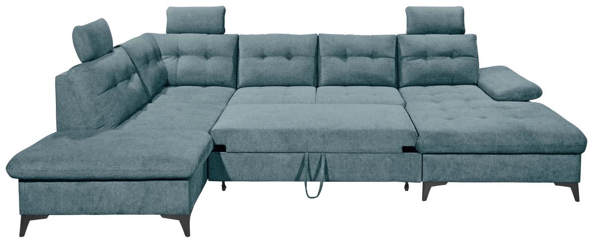 Sedacia súprava DURBAN U, ľavá, modrá - modrá/čierna, Konventionell, textil/plast (218/324/170cm) - MID.YOU