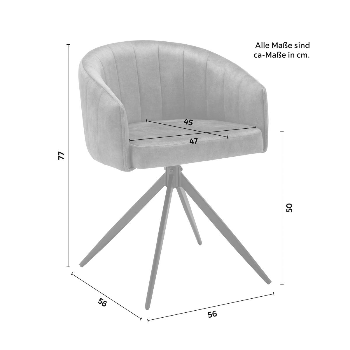 Židle DANIEL šedá - šedá/černá, Moderní, kov/dřevo (56/77/56cm) - Bessagi Home