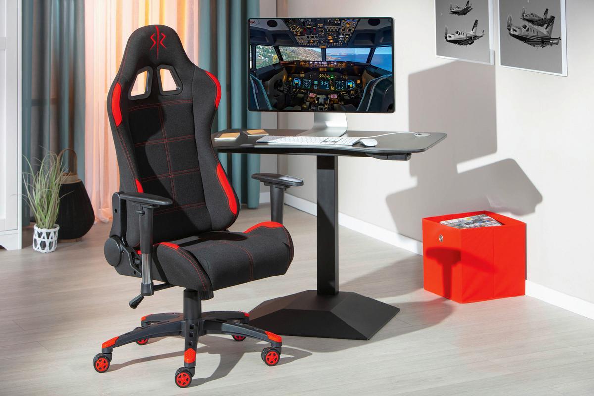 Hráčská židle GAMING RED - černá/červená, Moderní, textil/plast (69/125/50cm) - MID.YOU