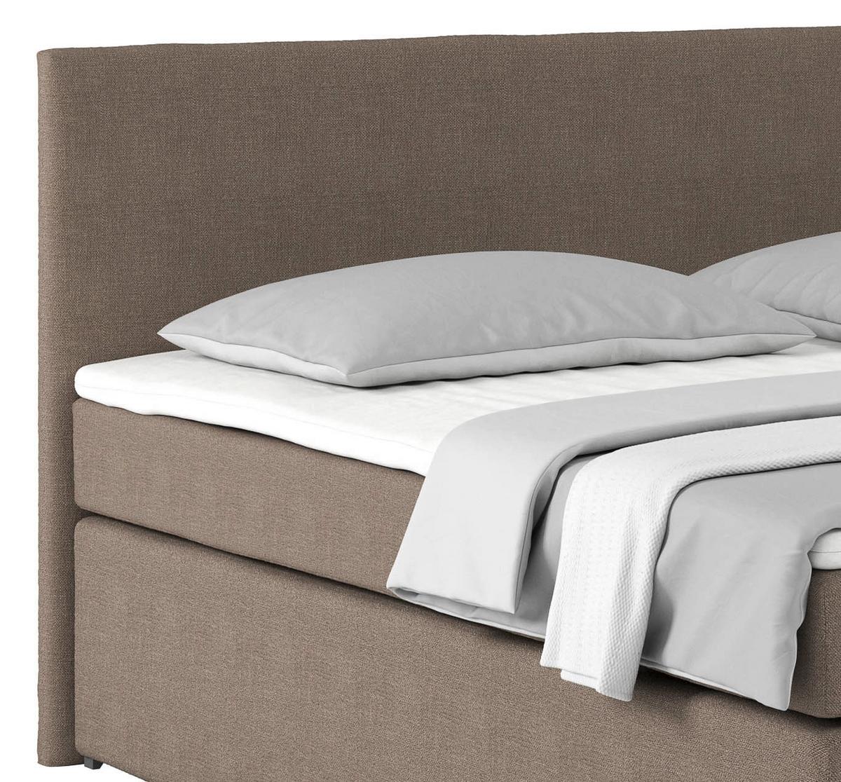 Posteľ Boxspring NERO, 180x200, bahenná hnedá - bahenná hnedá/chrómová, Konventionell, kov/textil (180/200cm)