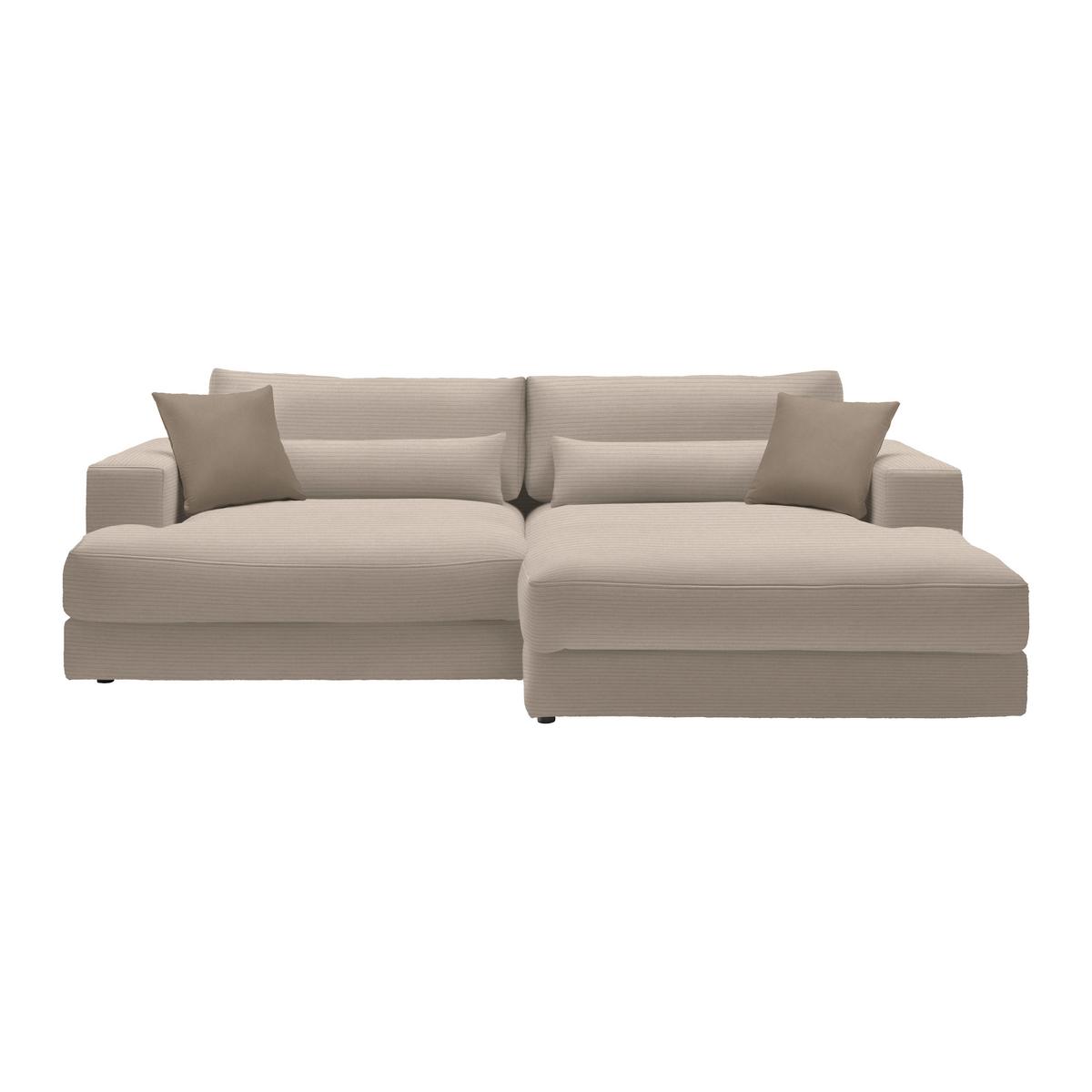 Rohová sedačka FABIONA, pravá, cappuccino menč. / cappuccino - cappuccino, Modern, drevo (268/85cm) - Premium Living
