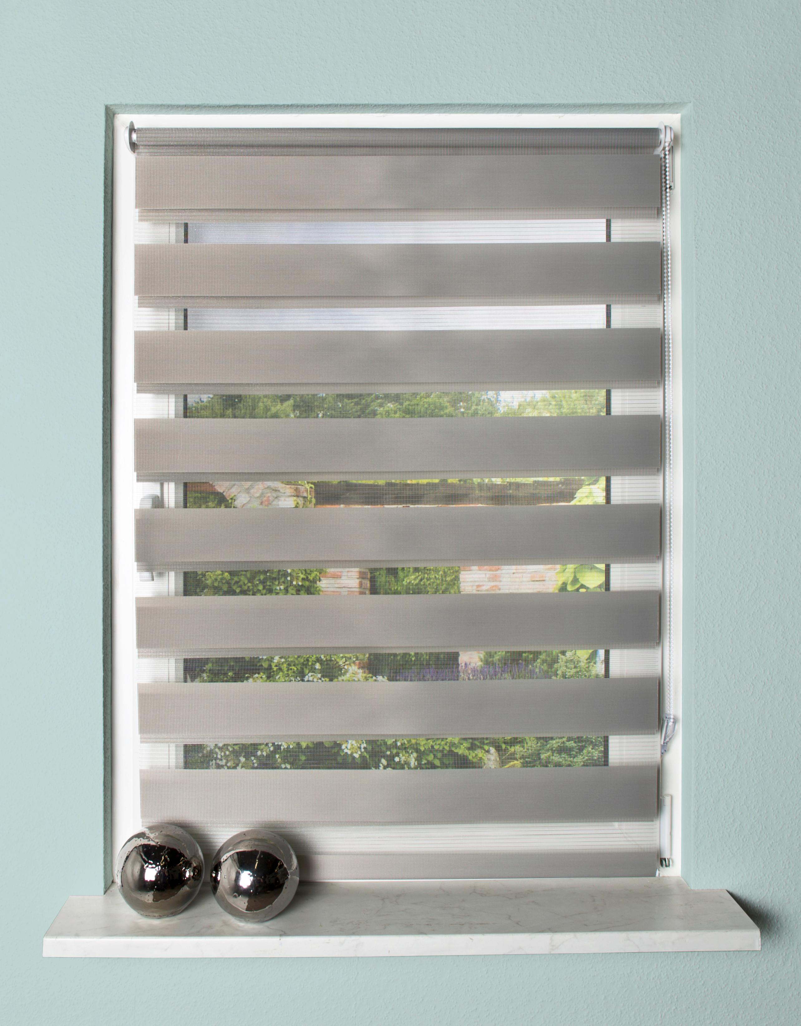 Doppelrollo Grau B: 50 cm - Grau, Design, Textil (50/150cm)