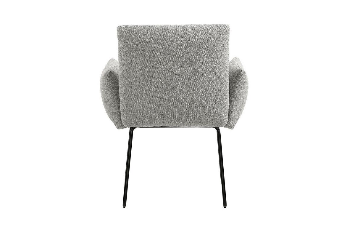 Armlehnstuhl Hellgrau B: 73,5 cm - Hellgrau/Schwarz, MODERN, Textil/Metall (73,5/87/64,5cm) - Livetastic