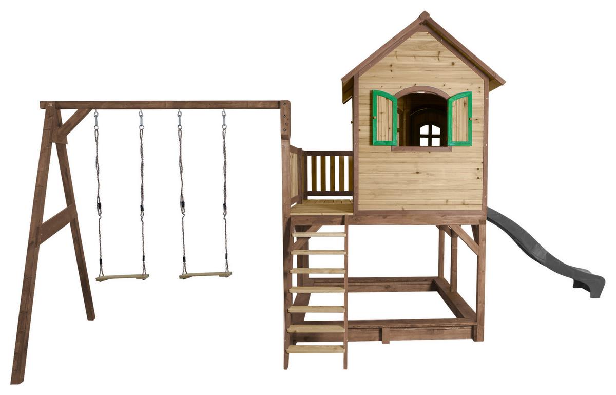 Spielturm A030.153.80 - Braun/Grau, KONVENTIONELL, Holz (613/291/277cm) - Ambia Garden