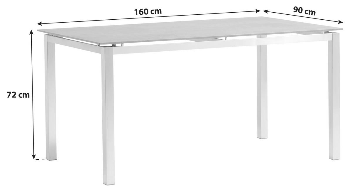 Gartengarnitur 5-Tlg. Skye Alu/Teakholz - Sandfarben/Anthrazit, Basics, Holzwerkstoff/Textil (160/72/90cm) - Gardenson