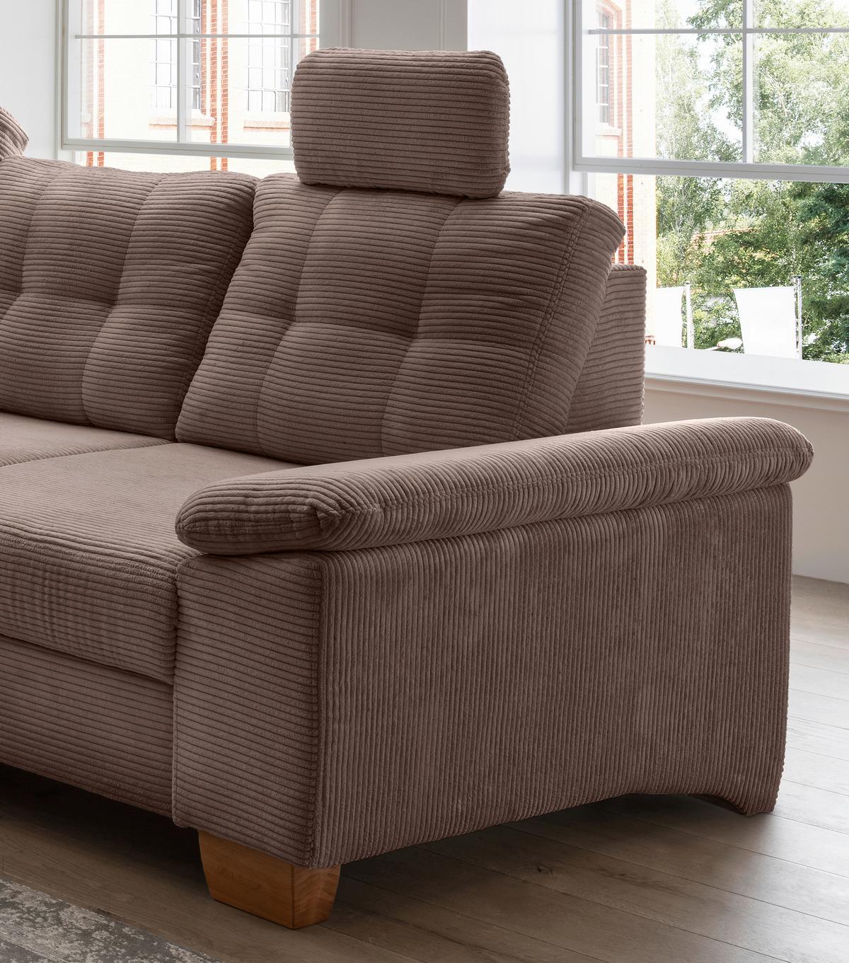 Ecksofa Brizzini Goldfarben S: 206x274 Cm - Graubraun/Naturfarben, MODERN, Textil (206/274cm) - Livetastic