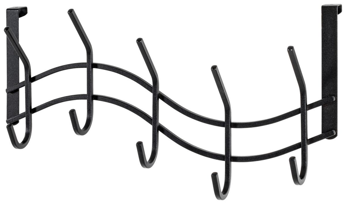 Fali Akasztóléc Uschi - fekete, Modern, fém (46/24/8cm)