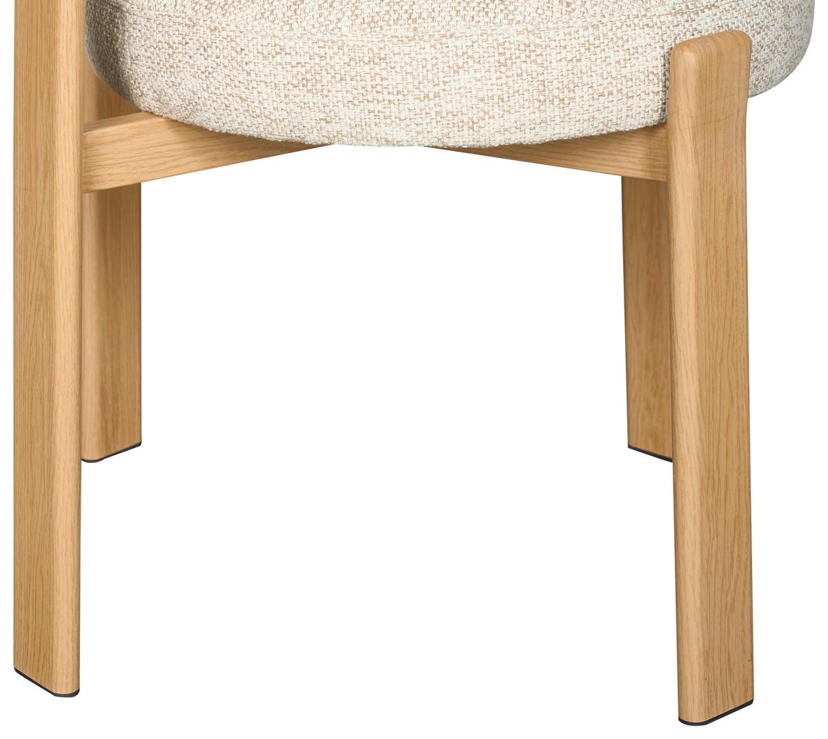 Stuhl Nantes Beige B: 55 cm - Eichefarben/Beige, MODERN, Textil/Metall (55/75/56,5cm) - Livetastic