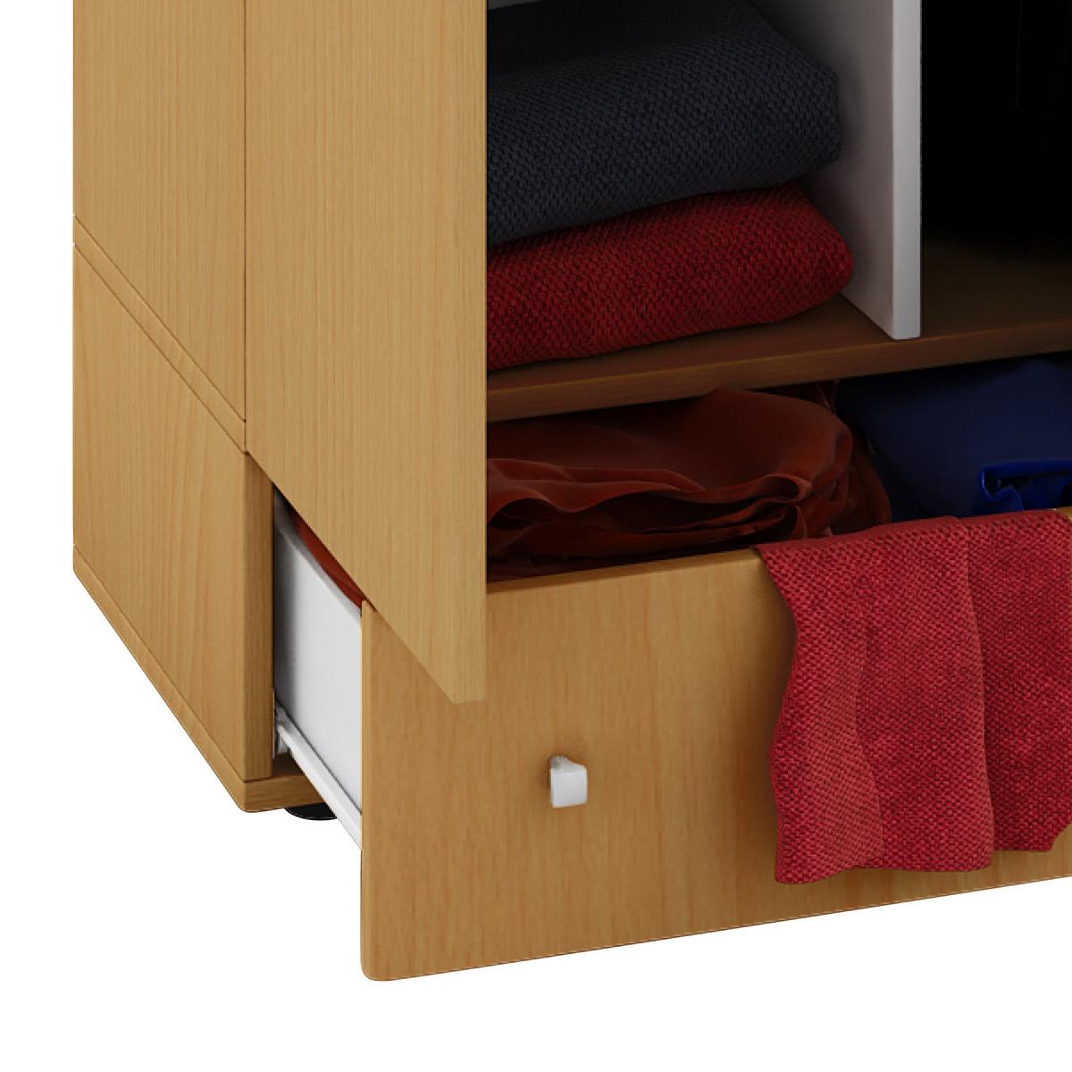 Víceúčelová skříň VANDOL, nástavba se zásuvkou - černá/barvy stříbra, Moderní, kompozitní dřevo/plast (70/238/39cm) - MID.YOU