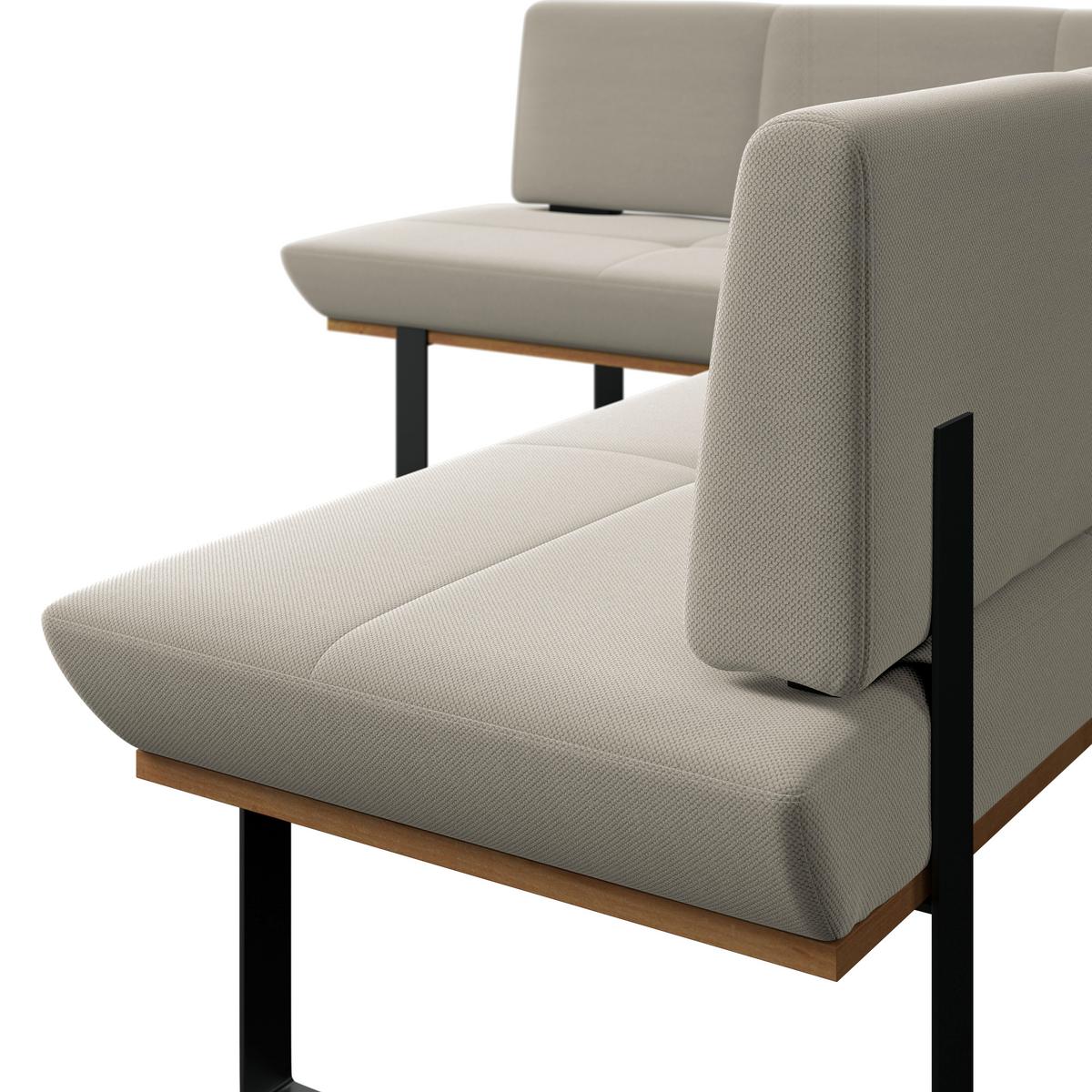 Eckbank Tristan Webstoff beige,S:195x245cm - Beige/Schwarz, MODERN, Holz/Textil (195/245cm) - James Wood