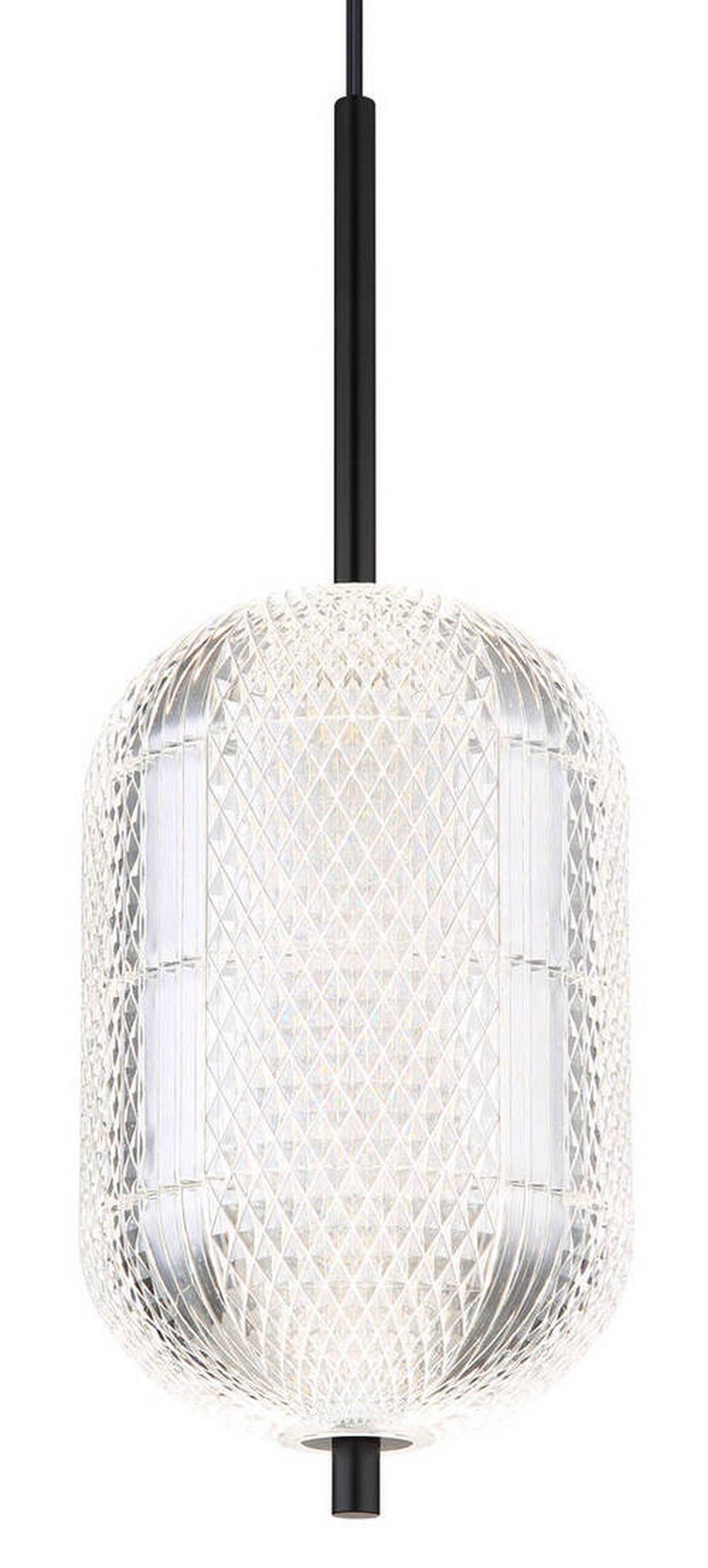LED-Hängeleuchte 16043h - Klar/Schwarz, KONVENTIONELL, Kunststoff/Metall (15/120cm) - Globo