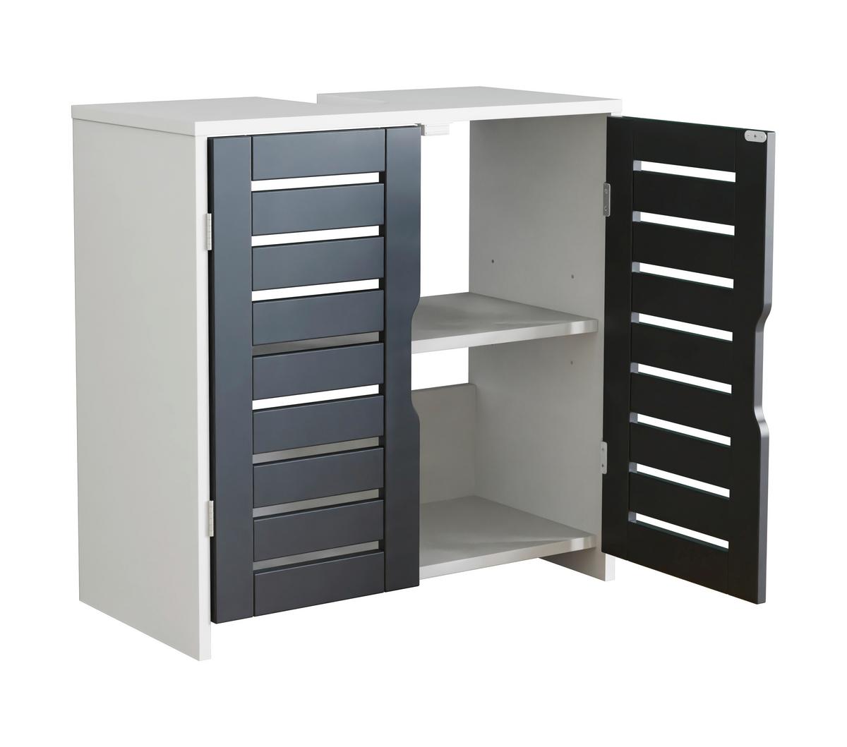 WASCHBECKENUNTERSCHRANK Flonali Weiß/Anthrazit B: 60cm - Anthrazit/Weiß, Trend, Holzwerkstoff (60/60/29cm) - MID.YOU