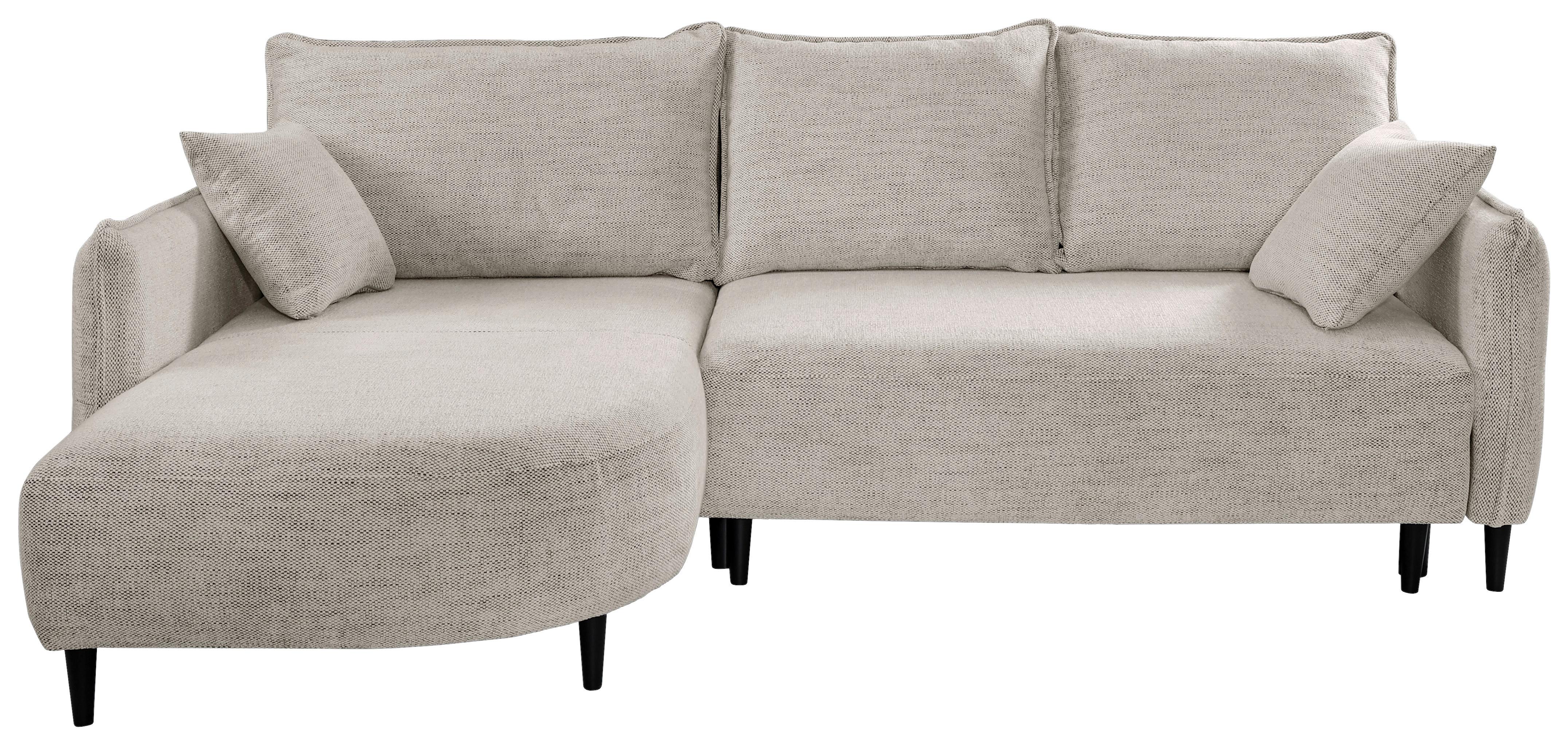 Ecksofa Sycylia Creme/schwarz, 165 Cm - Creme/Schwarz, Design, Textil (165/244cm) - MID.YOU