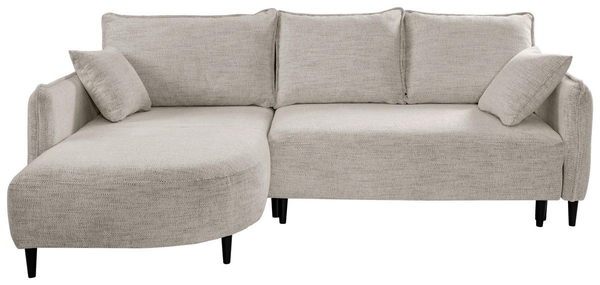 Ecksofa Sycylia Creme/Schwarz, 165 cm - Creme/Schwarz, Design, Textil (165/244cm) - MID.YOU