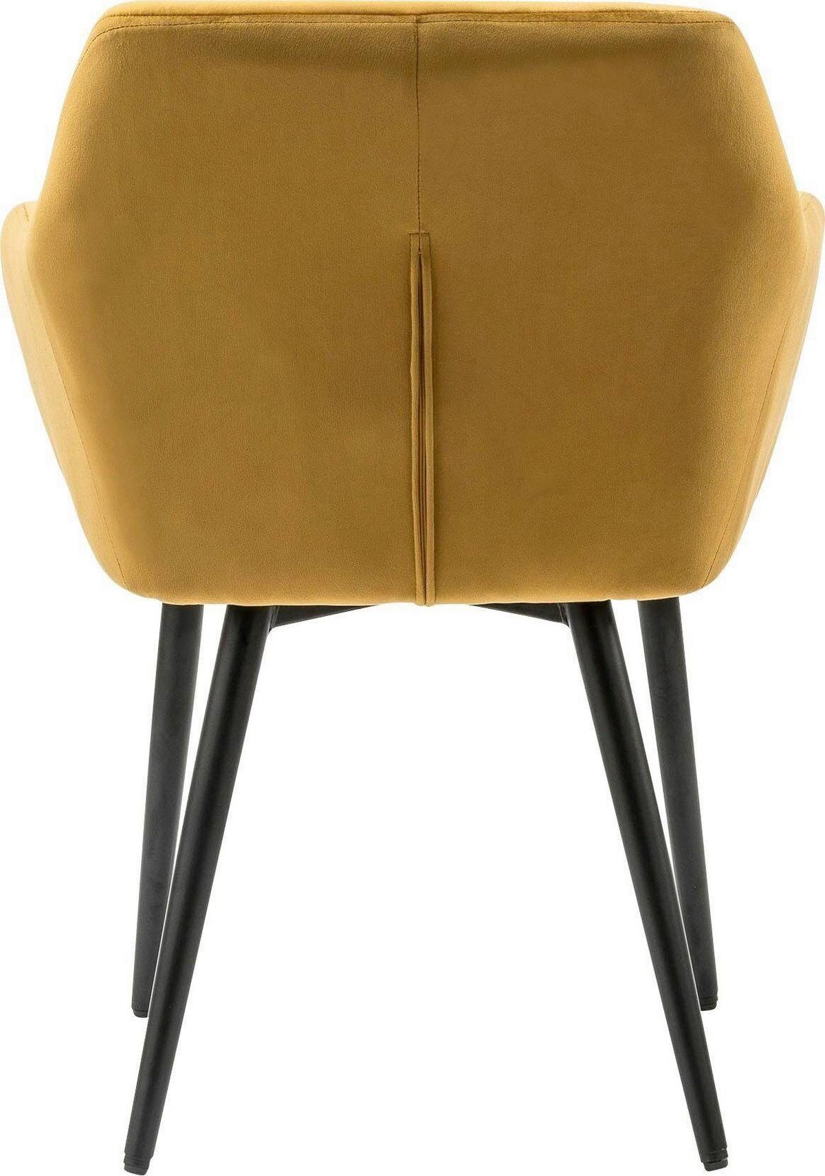 Armlehnstuhl Gelb B: 61 Cm - Gelb/Schwarz, MODERN, Textil/Metall (61/85/45cm) - Livetastic