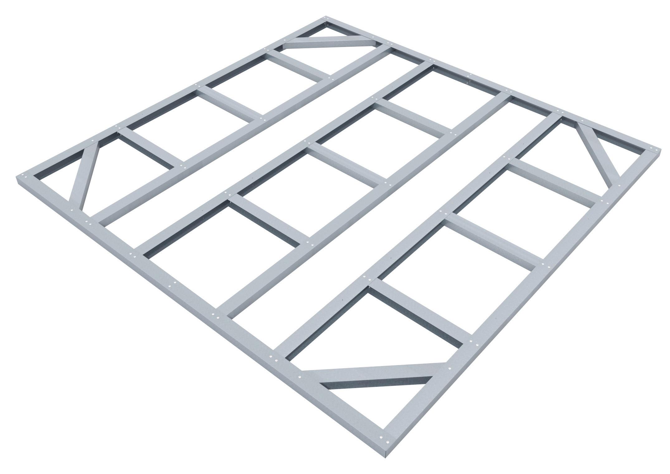 Fundamentrahmen 237x234cm, Stahl, Wetterfest - Silberfarben, Basics, Metall (237/2/234cm)