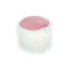 Pouf Kusntstoff Weiß/rosa Dxh: 45x38 Cm - Rosa/Weiß, Basics, Kunststoff (45/38/45cm) - Kayoom