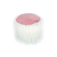 Pouf Kusntstoff Weiß/rosa Dxh: 45x38 Cm - Rosa/Weiß, Basics, Kunststoff (45/38/45cm) - Kayoom