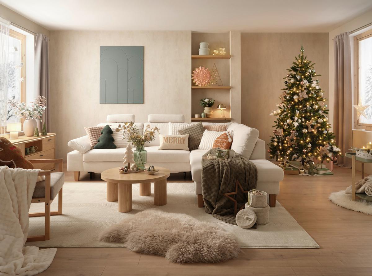 DEKORAČNÍ POLŠTÁŘ MERRY - barvy zlata/béžová, textil (30/50cm) - Mömax